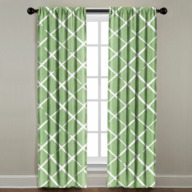 Cotton Room Darkening Curtain Single Panel, Indigo/White, 50" W x 108" L