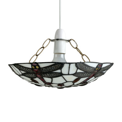 Tiffany 5.5 cm H Bowl Glass Lamp Shade ( Screw On ) in Black
