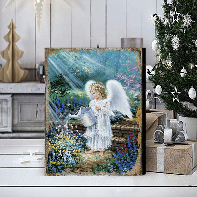 Ensemble de gelsinger en bois ange de cadeau d’un ange dona Hoddesd, H 9 po x l 12 po x P 1 po