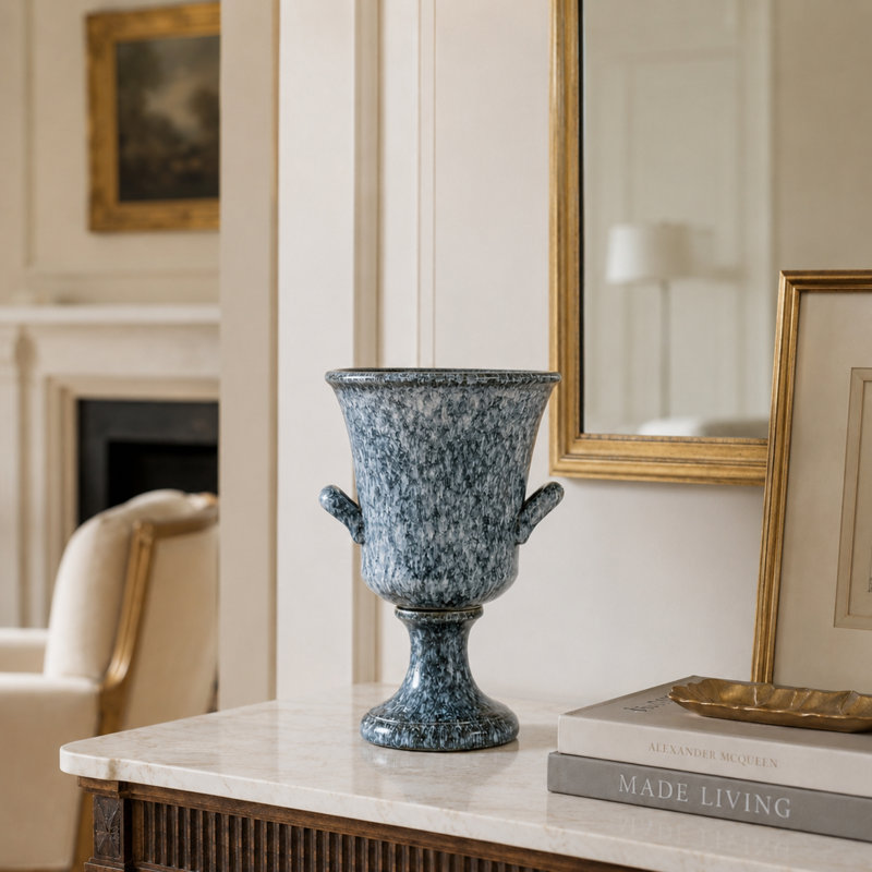 Marcelline Pedestal Ceramic Vase, 16" H x 10.5 W x 10.5" L
