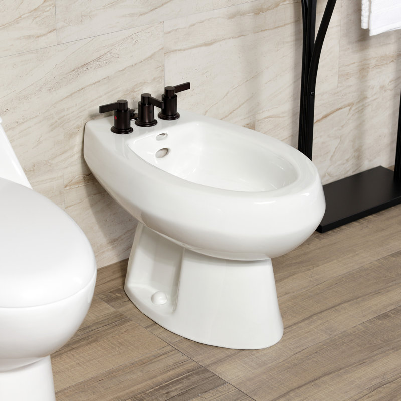 Robinet de bidet Kingston à trois poignées avec douchette escamotable en laiton Kingston, Bronze huilé