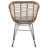 Antibes Modern Wicker 2-Person Patio Conversation Set with Polyester Cushions and Table in Tan and Gray-1471525744
