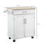 Kitchen Island Cart Rolling Trolley Cart With Drawer, Storage Cabinet & Towel Rack, White