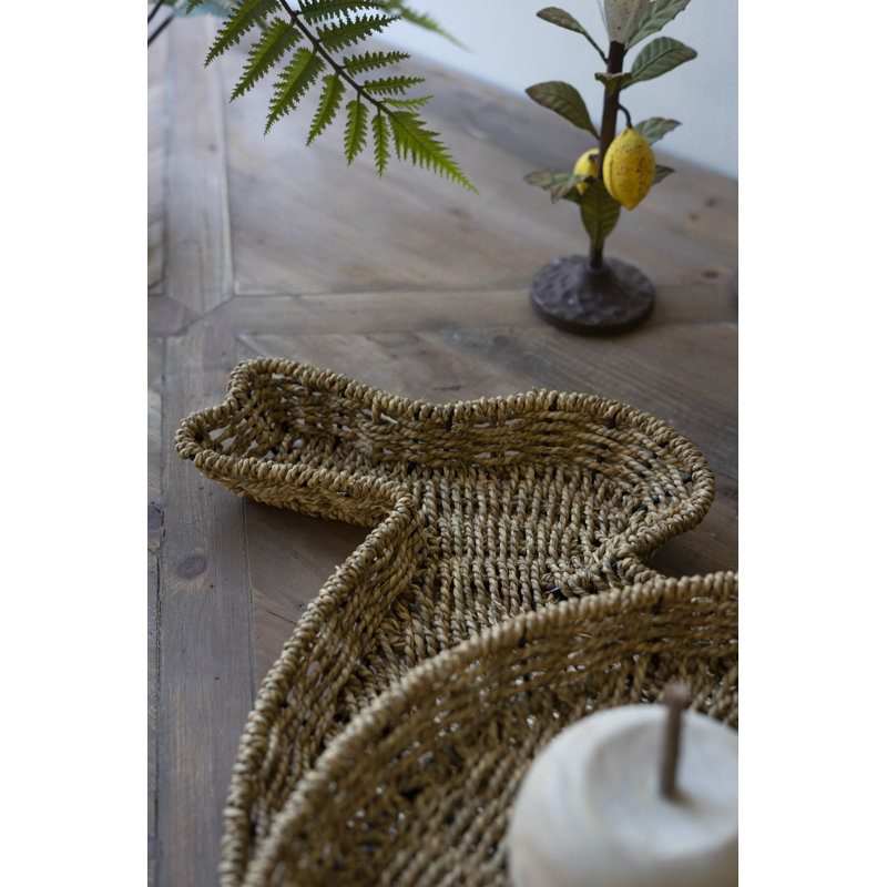 SET OF TWO SEAGRASS EASTER RABBIT BASKETS