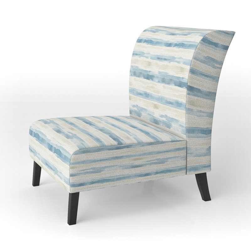 Fauteuil de chambre Modern Modern - Fauteuil de chambre bleu et beige, Pantoufle sans accoudoirs