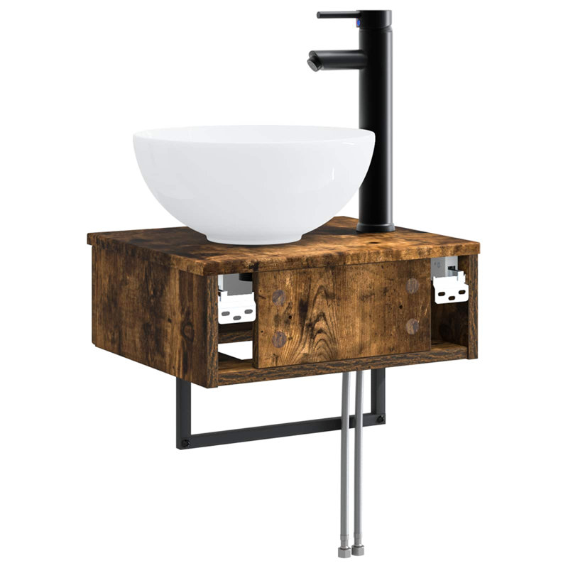 400 mm Bathroom Vanity, Smoked Oak