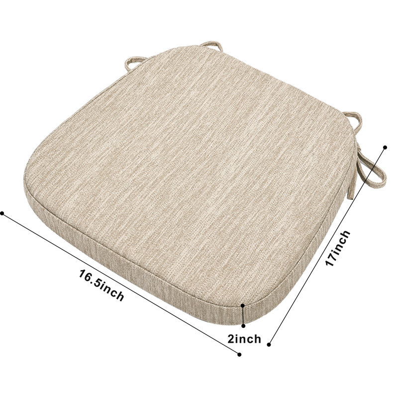 Indoor Patented Rayon from Bamboo Charcoal Memory Foam Chair Cushion, Beige