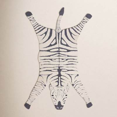 Handmade Tufted Zebra Kids Rug