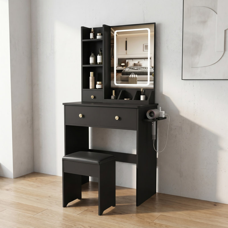 Bureau de coiffeuse moderne, Noir