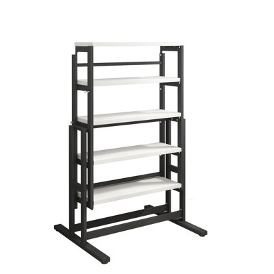 Versatile Solid Wood Convertible Shelf Table, Home Improvement, White Dining Table Shelf, Elegance,