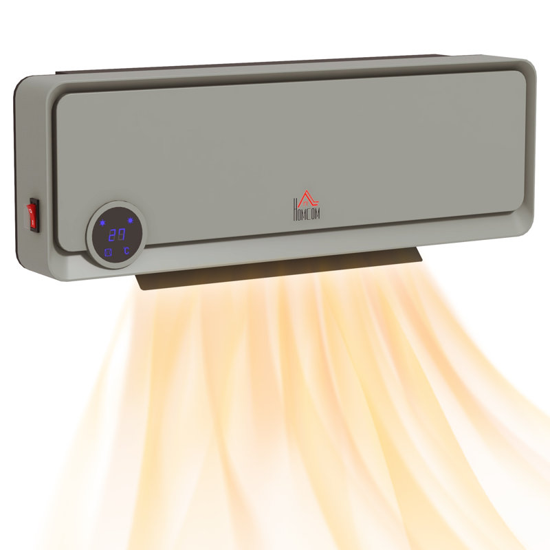 HOMCOM 2000W 6824 BTU Electric Wall Mounted Space Heater and with Digital Display, Grey