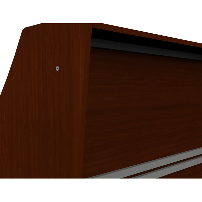 Bureau de réception rectangulaire en stratifié Previlus, Cerisier