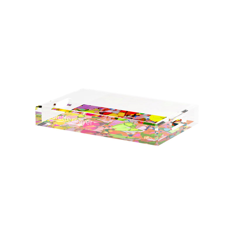 Mariposa Acrylic Rectangle Decorative Tray, Pop, 12.5"W x 7.75"D x 2"H