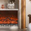 Walnut Solid Wood Freestanding Electric Fireplace