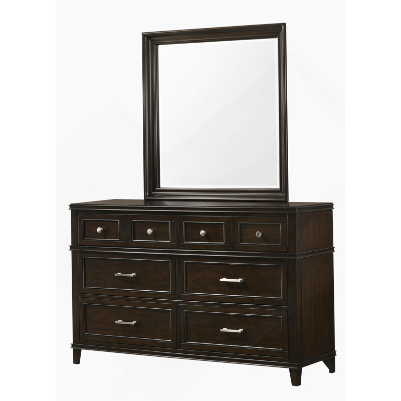 Commode verticale en bois manufacturé avec 6 tiroirs, Acajou