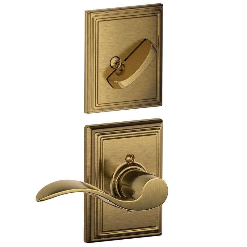 Addison Single Cylinder Interior Lever Set, Left, Antique Brass, Yes
