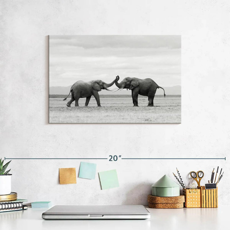 Crowle Fighting Elephants, 8" H x 12" W