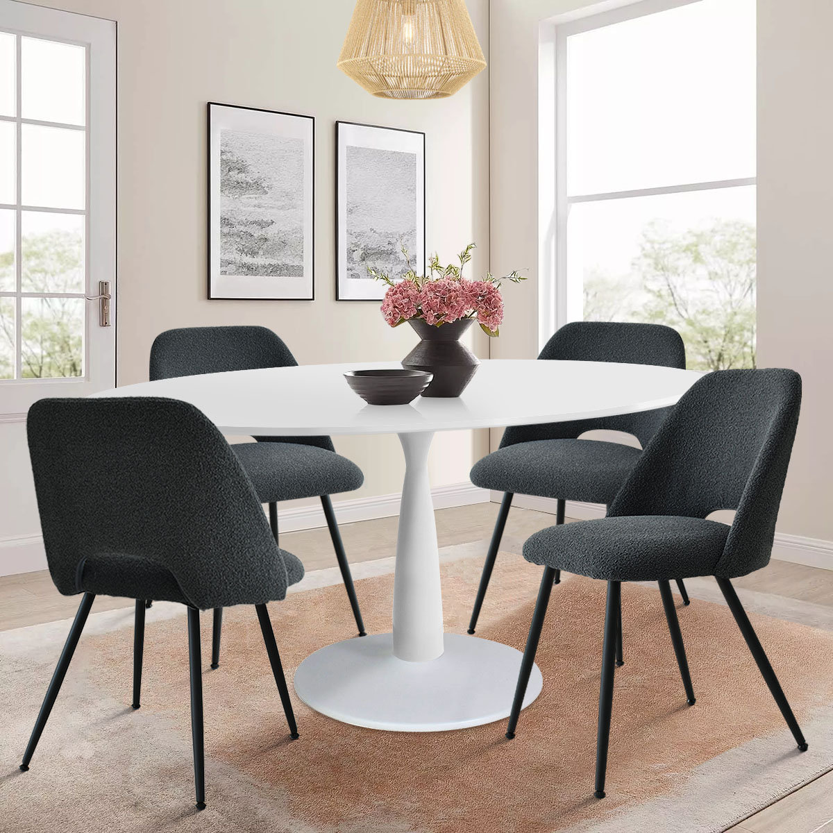 Chaena 5-Piece Oval Dining Table Sets