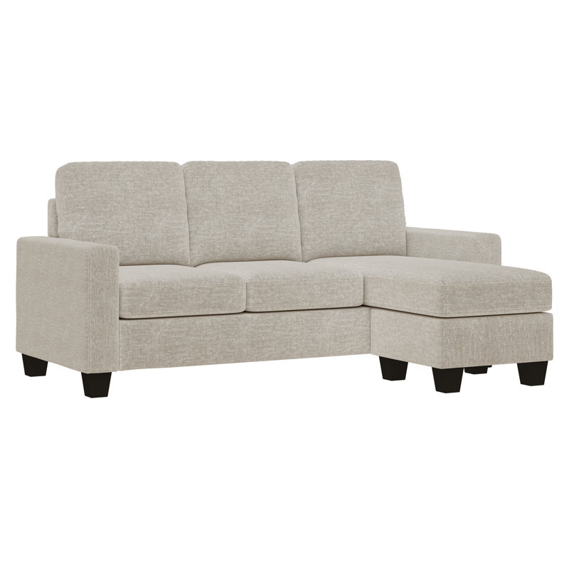 Rickmansworth 78" Wide Reversible Sofa & Chaise with Ottoman, Sand Polyester