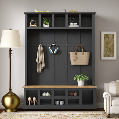 Versatile Modern Hall Tree with Multiple Storage Options and Stylish Design