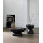 Table basse ronde moderne en faux marbre et blanc Haiven