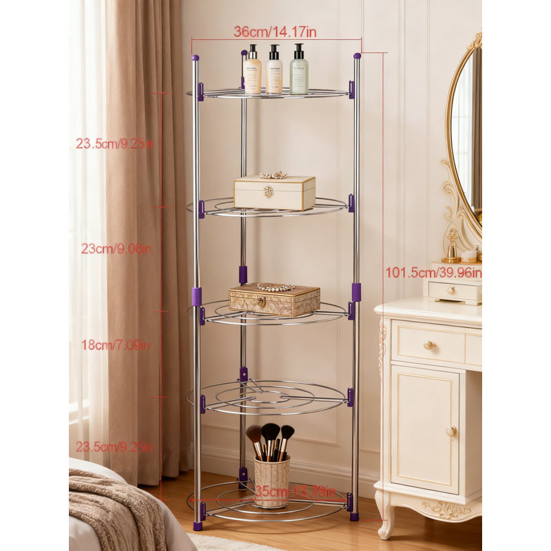 Support de rangement à 5 niveaux pour batterie de cuisine, armoire de rangement ronde en fil métallique pour casseroles de casseroles, fabrication en acier au carbone robuste, assemblage sans outil
