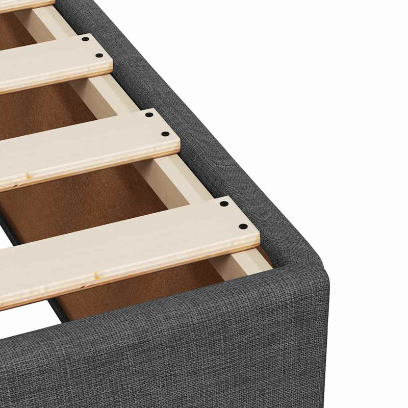 Latitude Run® Bed Frame Without Mattress  Fabric, Queen, Dark Grey