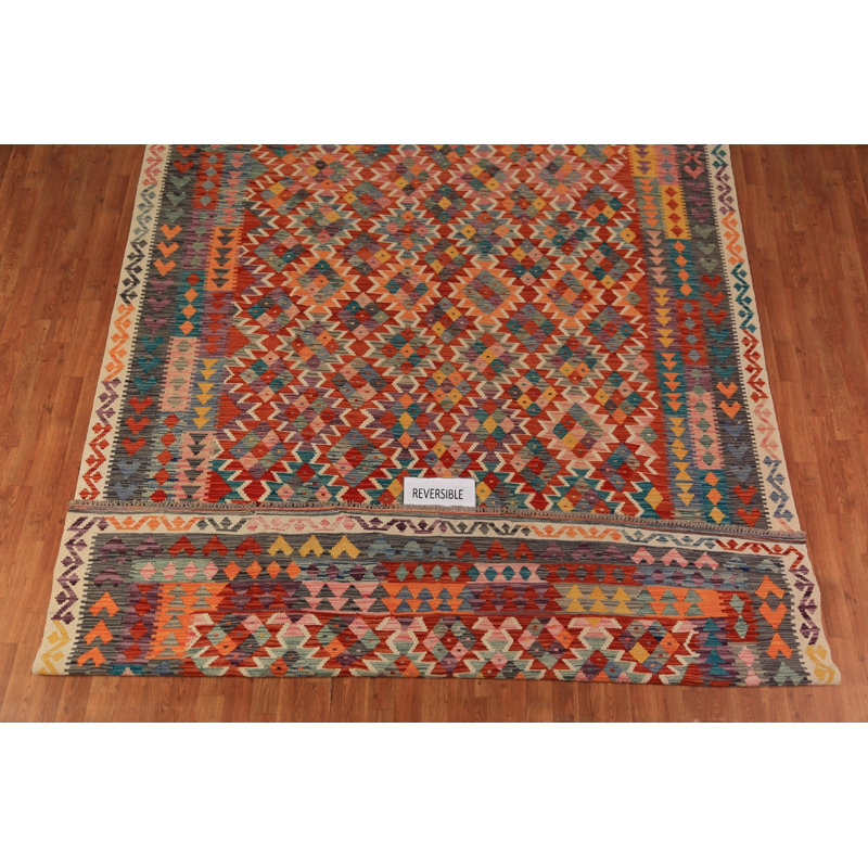 Tapis oriental en laine Kilim 8 x 12