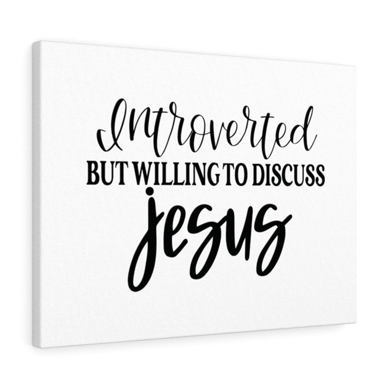 «Willing To Discuss Jesus», art mural verset de la Bible prêt à accrocher, H 24 po x l 30 po x P 1,25 po