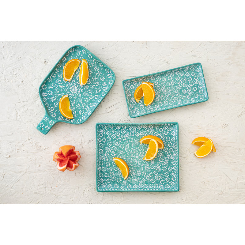 Hand Painted Ceramic Ceramic Tray, Green