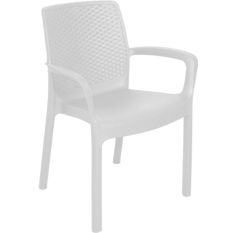 Dyani Stacking Patio Dining Armchair, White