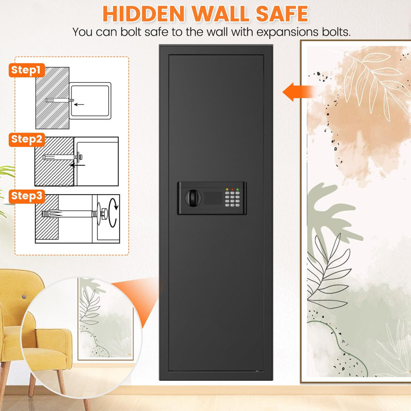 47.3" Tall Fireproof Wall Safes Between the Studs 16" Centers