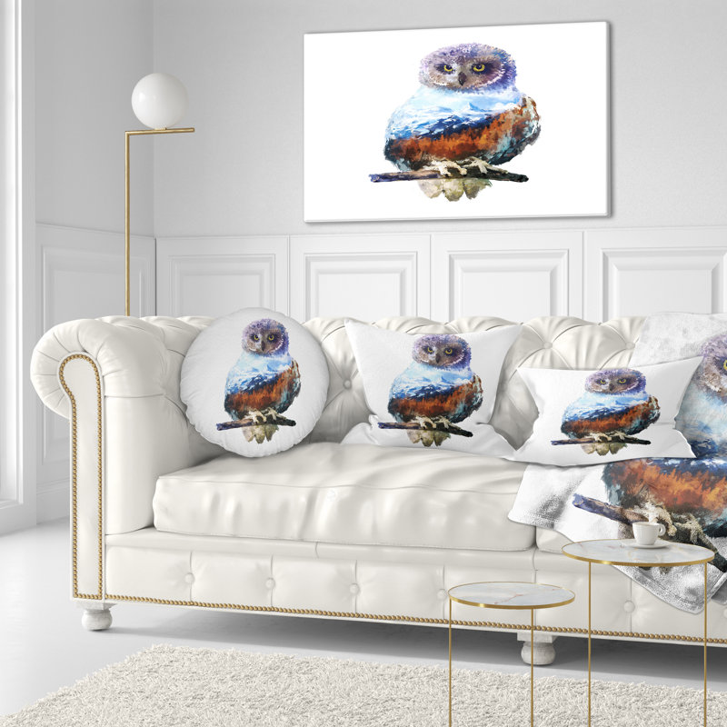 Coussin lombaire hibou à double exposition animal