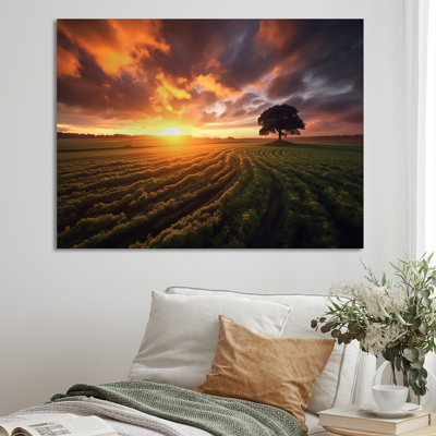 «A Single Tree Glorious Sunset In Flanders Fields I», reproduction sur toile