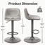 Ensemble de 2 tabourets de bar réglables, tabourets de bar pivotants de style Mid-Century, tabourets de bar industriels avec dossier et chaises de bar à hauteur de comptoir-2120032525