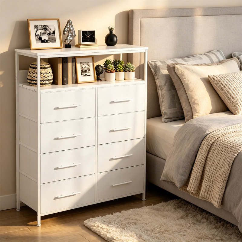 Metal Rectangle Accent Cabinet, White