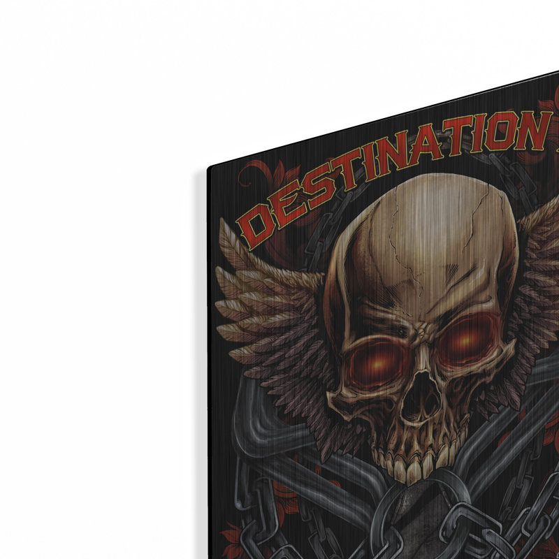 «Skull And Wings With Text» par Flyland Designs, H 16 po x l 12 po
