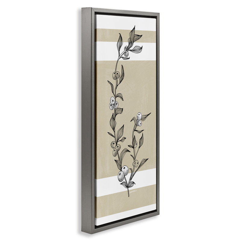 "Sweet Orange Branch", toile murale encadrée par Leeza Hernandez, Cadre flottant gris lustré, H 31 po x l 15 po