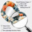 Terre cuite chaude et motif floral floral bleu I - grand miroir mural de forme irrégulière, miroir décoratif asymétrique bleu, impression d'art en métal-107229866