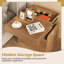 Nightstand Bedside Table With Drawer & Sliding Top Storage-1746993005
