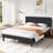 Platform Bed Frame with Upholstered Adjustable Headboard, No Box Spring Needed-147720052-147720051