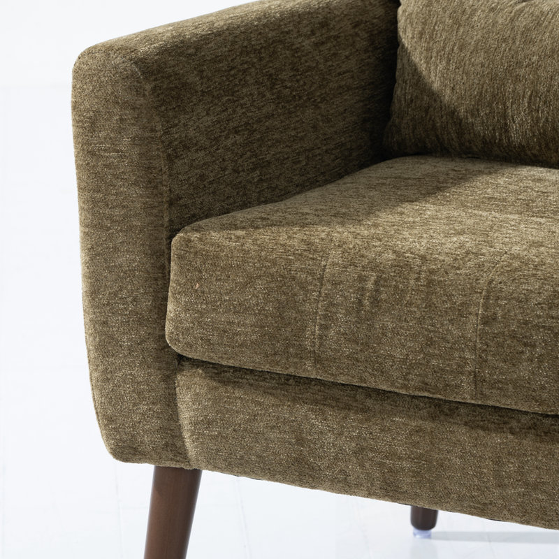 Accoudoirs avec un coussin et des pieds robustes, Vert olive