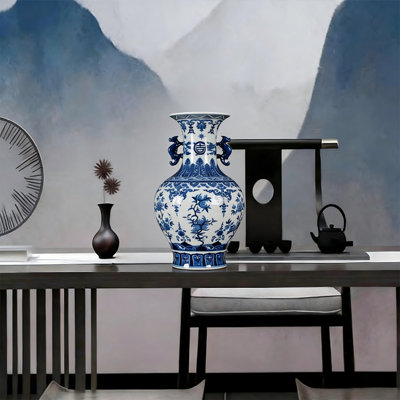 10.64"Jingdezhen blue-and-white ceramic vase decorative item