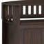 Petit banc de rangement en bois massif brun foncé