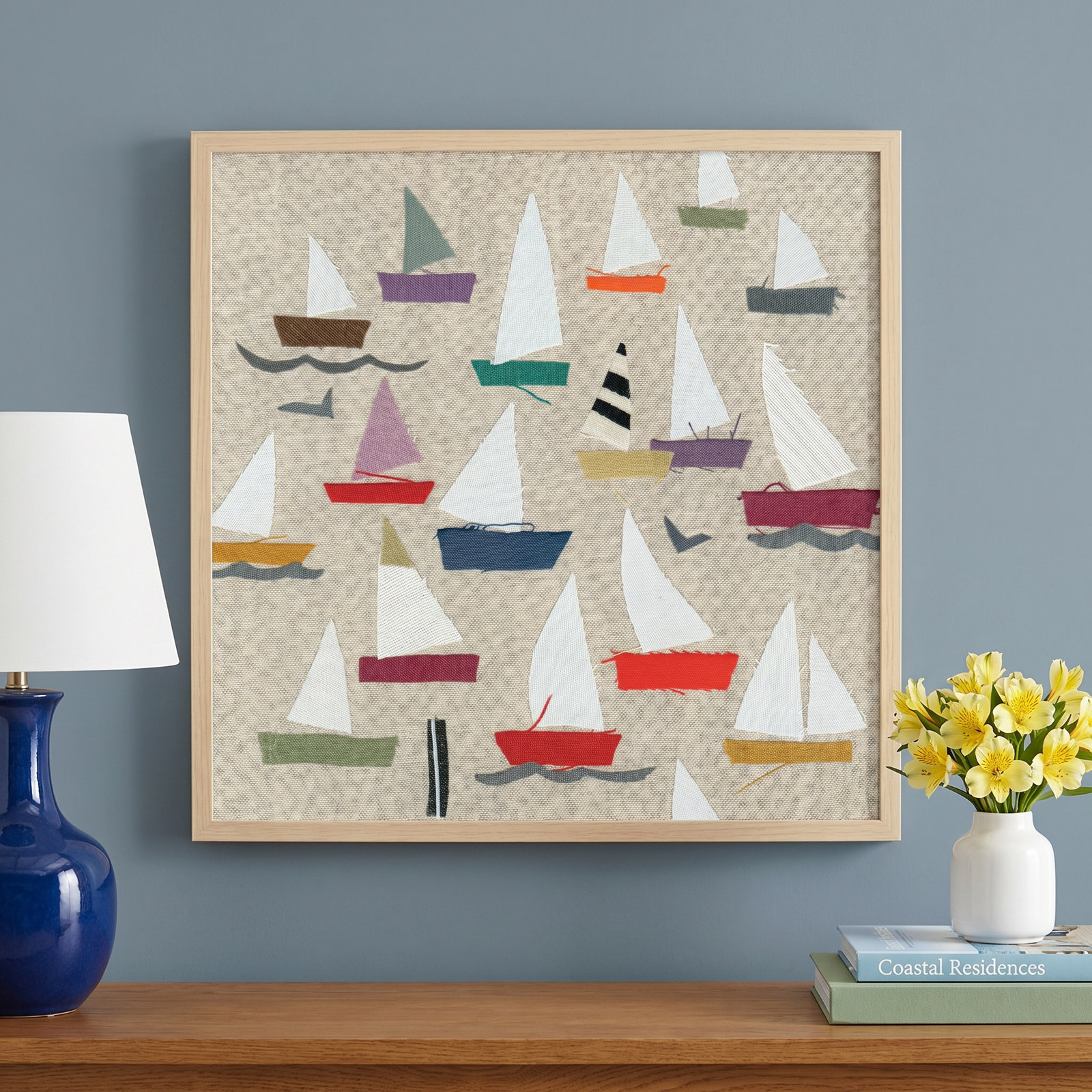 Plain Sailing Print by Jenny Frean, Brown, 21" H x 21" W x 1" D