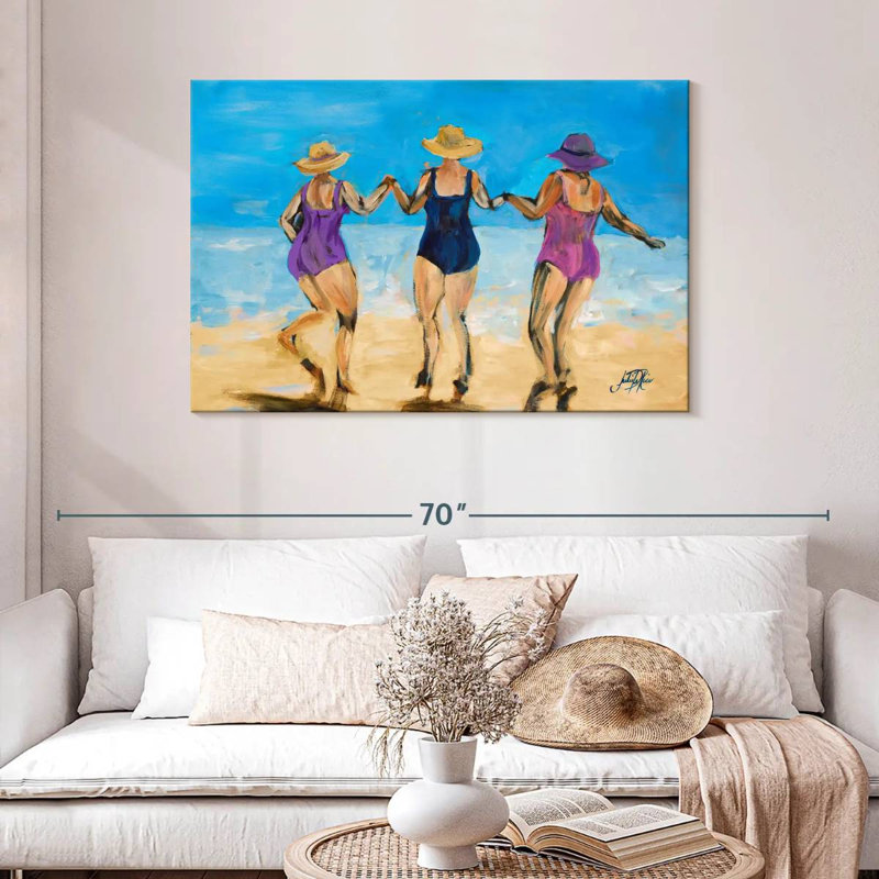 Mesdames Leisha sur la plage II, H 30 po x l 45 po