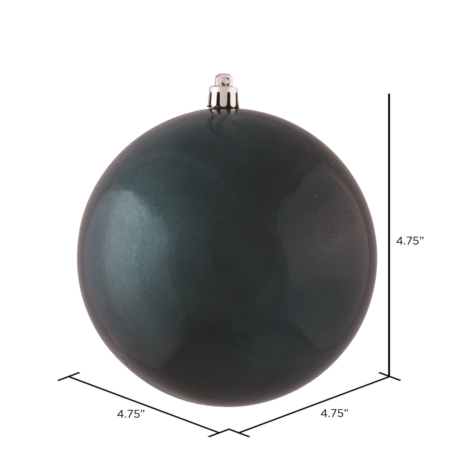 Christmas Ball Ornament, 4.75" H x 4.75" W x 4.75" D, Candy Sea Blue