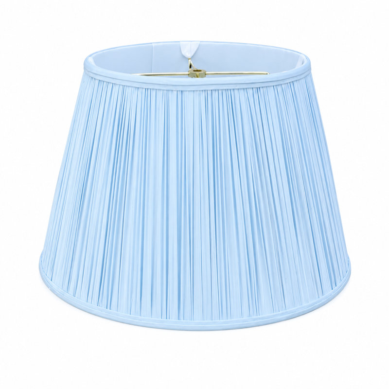 Abat-jour 14 pouces en satin blanc cassé Empire, 10" H x 14" W x 14" D