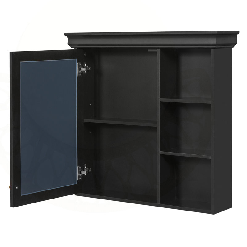 Armoire à pharmacie murale de 30 po x 28 po avec miroir, tablettes réglables et charnières à fermeture en douceur pour un rangement moderne