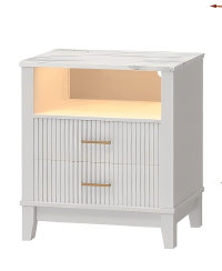 Nathanel 18.9" W Nightstand with 2 Drawers,Modern Bedside Table for Bedroom Living Room